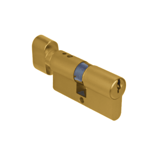 Oval Thumbturn to Key Double Cylinder Lock, 65mm, Brass, Nickel or Matt Black - CISA C2000