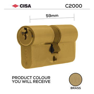 Key to Key Double Cylinder Lock, 59mm, Brass, Nickel or Matt Black - CISA C2000
