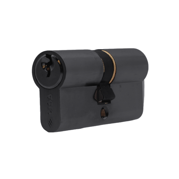 Key to Key Double Cylinder Lock, 65mm, Brass or Matt Black - CISA C2000 - Matt Black