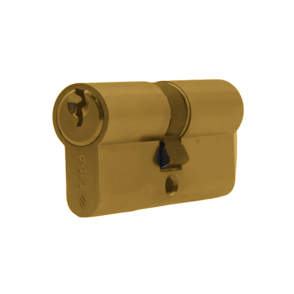 Key to Key Double Cylinder Lock, 65mm, Brass or Matt Black - CISA C2000