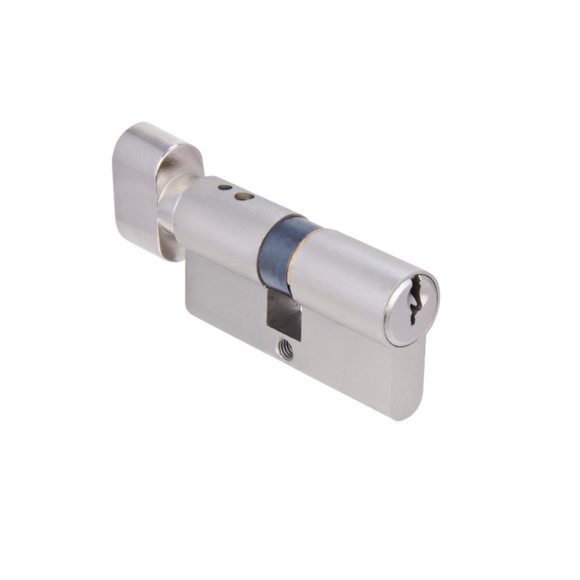 CISA Cylinder Lock shown in finish detail, giving doors solid gear with a sharp finish, 59mm.