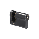 Key Half Cylinder Lock, 50mm, Brass or Matt Black - CISA C2000 - Matt Black