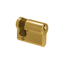 Key Half Cylinder Lock, 53mm, Brass, Nickel or Matt Black - CISA C2000-2