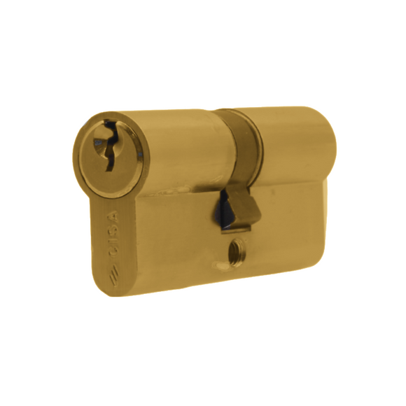 Key to Key Double Cylinder Lock, 65mm, Brass or Nickel - CISA C3000