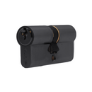 Key to Key Double Cylinder Lock, 85mm, Brass or Matt Black - CISA C3000 - Matt Black
