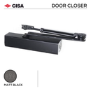C1610-05-90, Door Closer, RACK & PINION REG ARM DOOR CLOSER WITH BACKCHECK PULL SIDE - DOORS 40-120KG & 850- 1400mm, EN2-EN6,  Fire-Rated, Matt Black, CISA-1