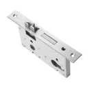 QS Stainless Steel Door Lock shown in close-up detail, giving bathroom doors clean stainless confidence, left or right hand.
