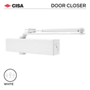 C1610-05-45, Door Closer, RACK & PINION REG ARM DOOR CLOSER WITH BACKCHECK PULL SIDE - DOORS 40-120KG & 850- 1400mm, EN2-EN6,  Fire-Rated, White, CISA-1