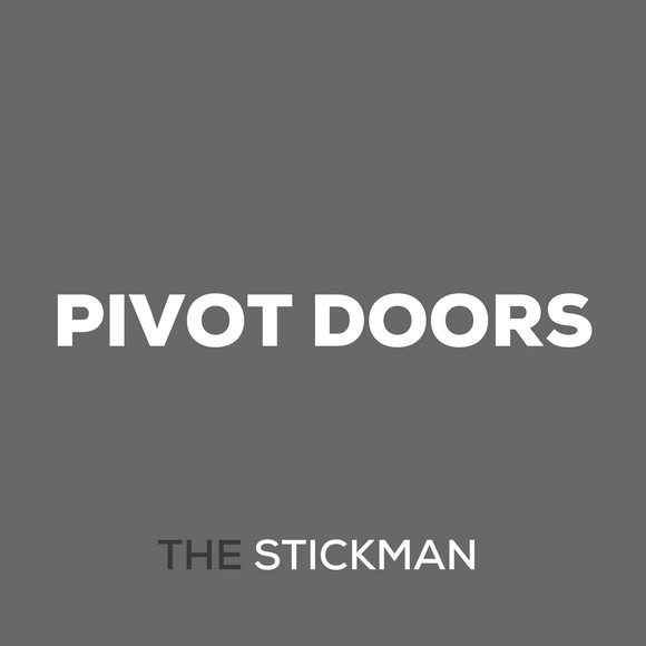 The Stickman Store Pivot Door shown in main product view, giving doors solid gear with a sharp finish.