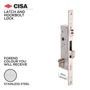 46215-25-Without_Cylinder, Latch & Hook Lock, Excluding Cylinder, 25mm (backset), Stainless Steel, CISA(see below other Backset sizes)-1