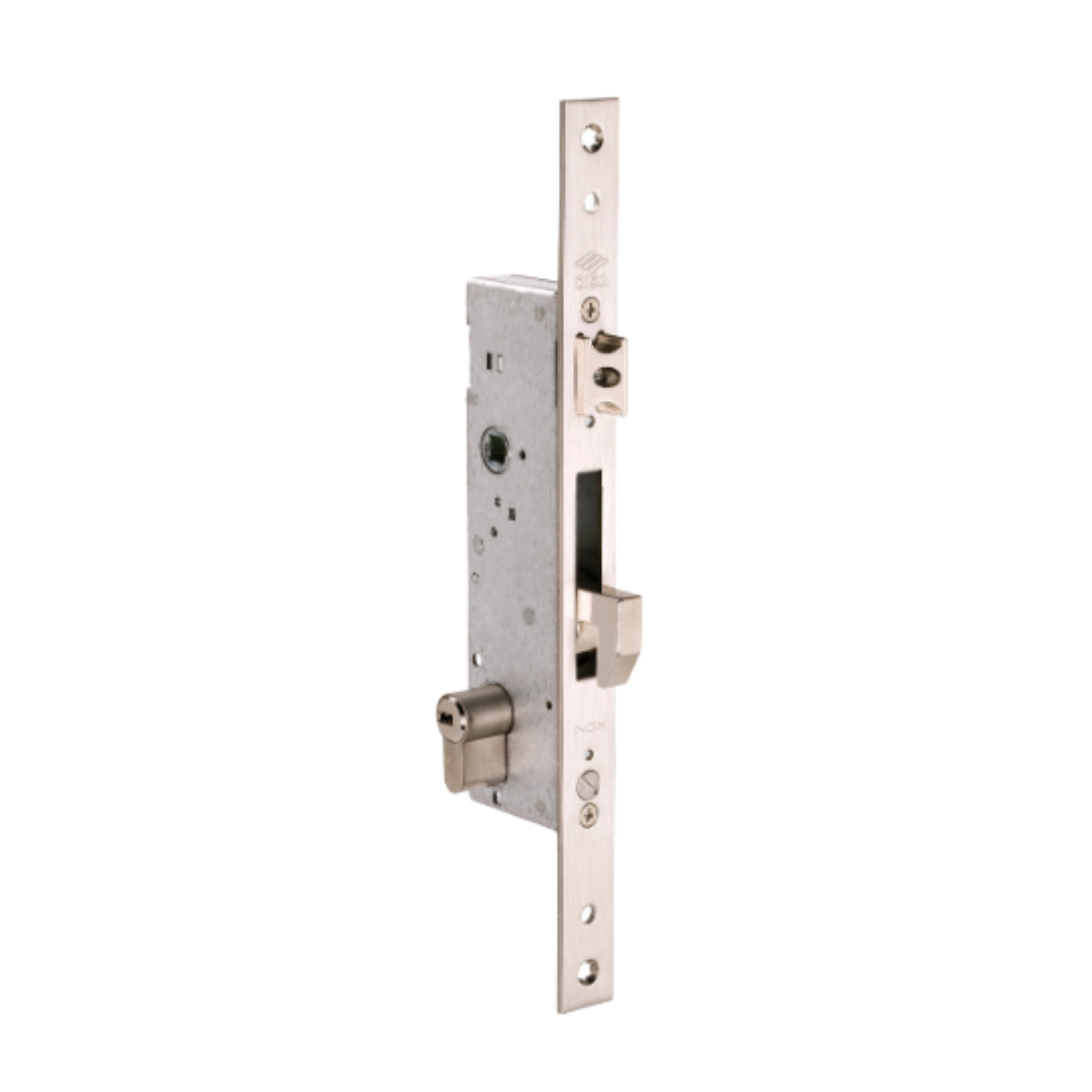 46215-25-With_Cylinder, Latch Lock, Including Cylinder, 25mm (backset), Stainless Steel, CISA