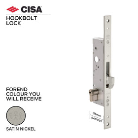CISA hookbolt lock, 35mm backset, Satin Nickel forend