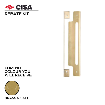 Main product view of CISA Brass Rebate Kit, made for doors with solid brass style.