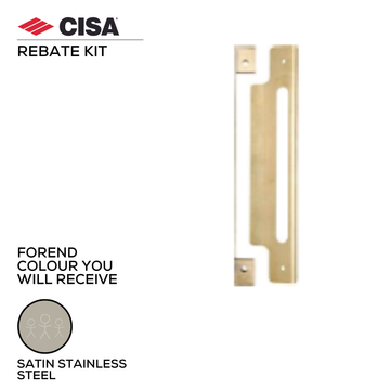 Main product view showing CISA Stainless Steel Rebate Kit — tough stainless shine for doors.