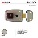 54315-60-97, Night Latch Lock, Excluding Cylinder, Inside Knob, With Hold-Open Device, Painted Grey, CISA-1