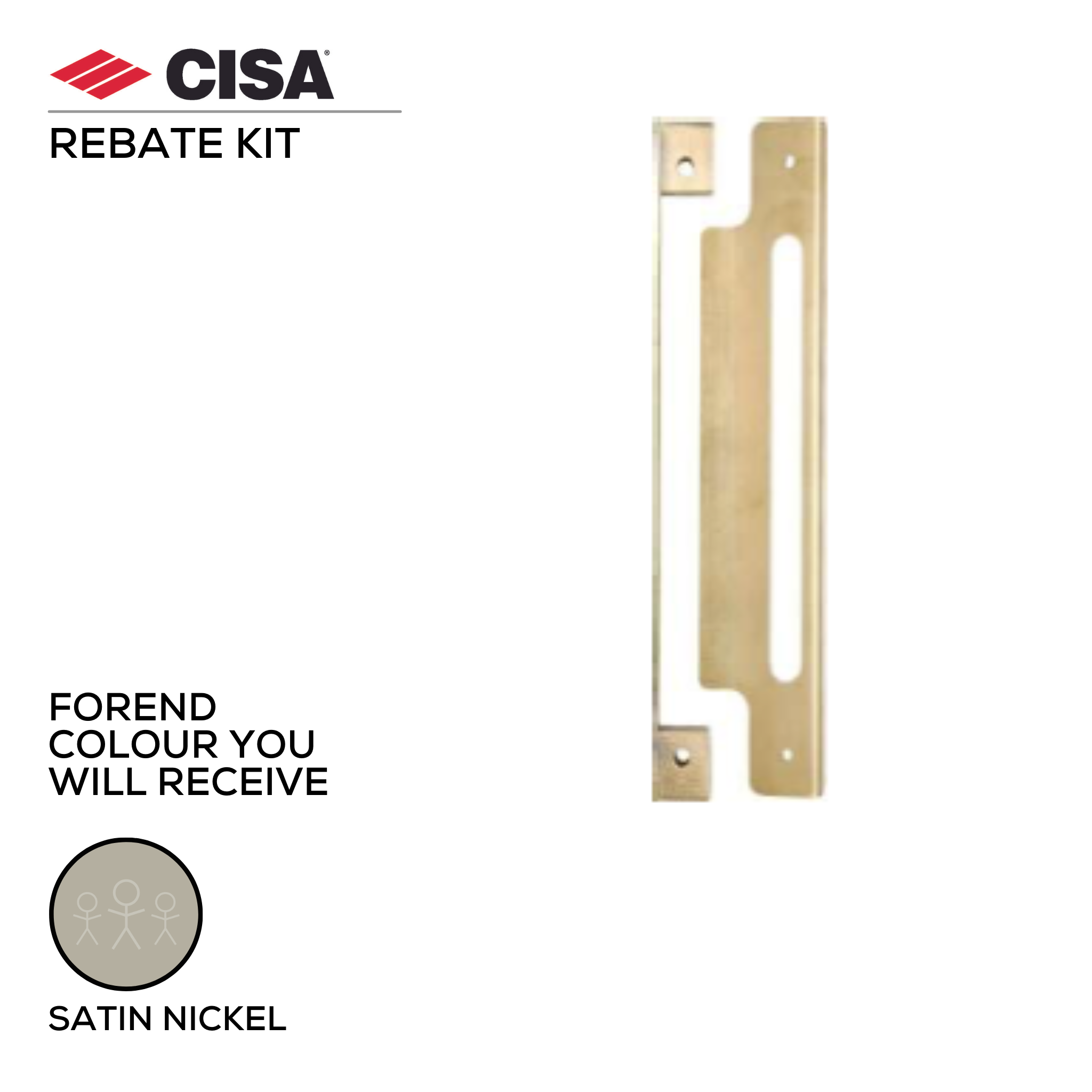 552RB-12, Rebate Kit, For 22210 and 55220 Locks, Satin Nickel Plated, CISA