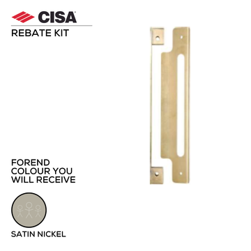 CISA Satin Nickel Rebate Kit for doors, main product view with clean, clever, and ready to work.