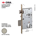 5A756-60-12-Without_Cylinder, Latch and Deadbolt Lock, Heavy Duty, Strike Included, Excluding Cylinder, For Panic Funtion, Heavy Duty, 60mm (backset), Satin Nickel, CISA-1
