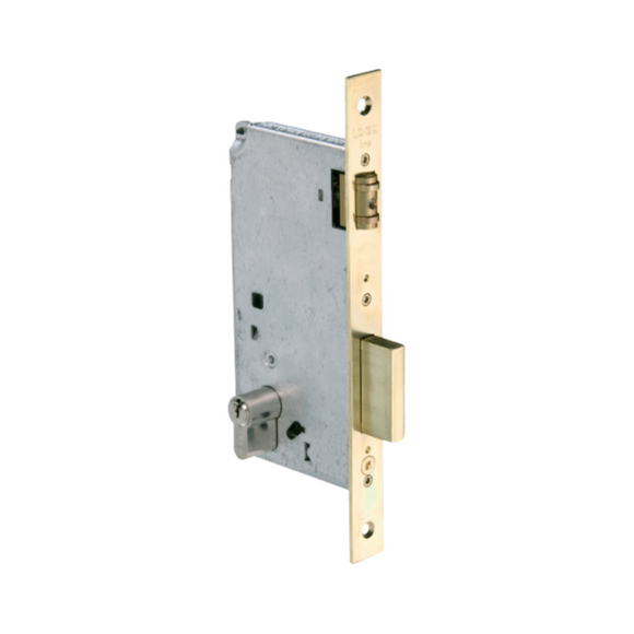 5C621-40-00-I, Rollerbolt Lock, Including Cylinder, 40mm (backset), Satin Brass, CISA (see below other sizes & color options)