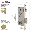 5C631-50-00_W/Cylinder, Latch & Deadbolt Lock, Euro Cylinder, Including Cylinder, 08010-07, 3 Keys - 5 Pins, 50mm (Backset), 85mm (ctc), Brass, CISA(see below other sizes & colour options)-1