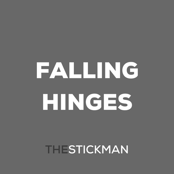 Main product view of The Stickman Store Hinge, made for doors with proper hardware with a bit of attitude.