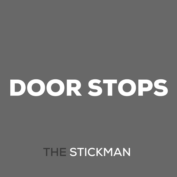 The Stickman Store Door Stop for doors, main product view with clean, clever, and ready to work.
