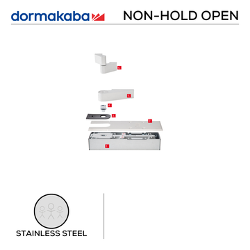 DORMAKABA Aluminium Floor Spring shown in main product view, giving glass doors solid gear with a sharp finish, non hold open.