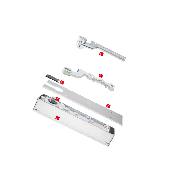 BTS80 SAA EN3 , Floorspring Set, Single Action, Non Hold Open, 300 kg, 1400mm (w), Aluminium, EN 3, Standard, 7411K/56E Top Centre, 7456/1 Bottom Strap, DORMAKABA