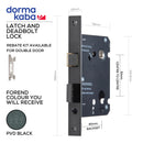 Dormakaba D036S latch and deadbolt lock, PVD Black forend