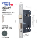 DORMAKABA Black Cylinder Lock main product view; sharp modern attitude for a better door setup, 57mm (backset).