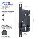 Deadbolt, 57mm Backset, Cylinder Excluded, Stainless Steel or PVD Black - Dormakaba - PVD Black