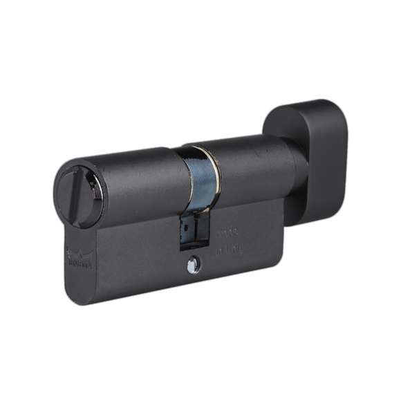 Matt Black Bathroom Double Cylinder, Thumbturn to Coin, 70mm - Dormakaba