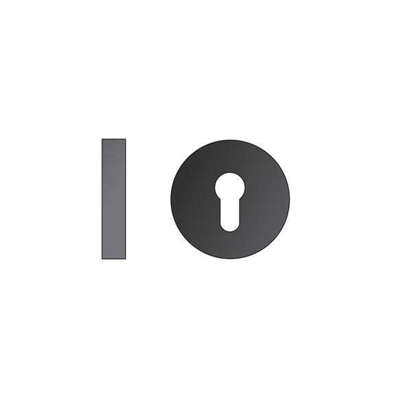 Extra product view of DORMAKABA Black Cylinder Lock, made for doors with dark, sleek, and ready to stand out, 52mm (h) x 52mm (w).