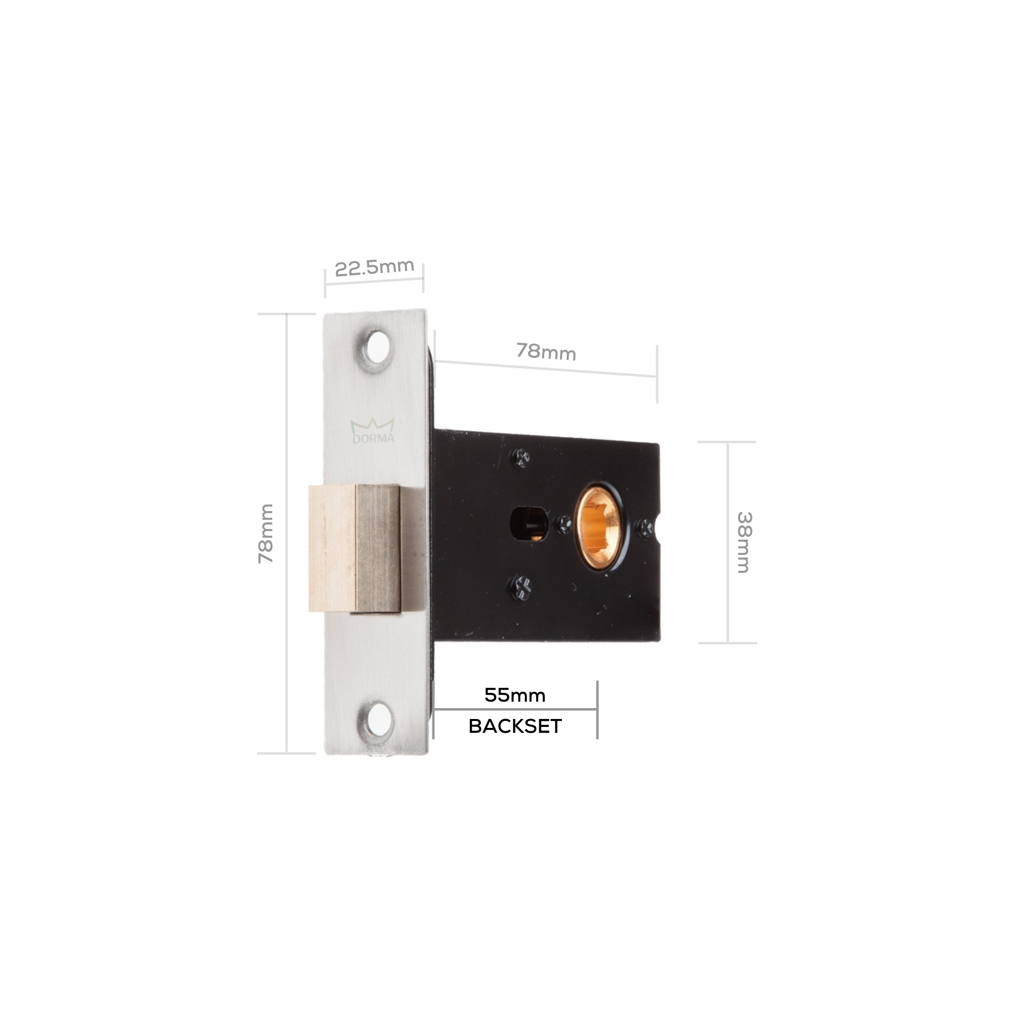 DMWC-SS-008 + DWC 005, Bathroom, Indicator with Bolt, Stainless Steel, DORMAKABA