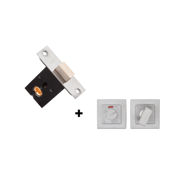 DMWC-SS-008 + DSQ 005, Bathroom Set, Indicator with Bolt, Stainless Steel, DORMAKABA