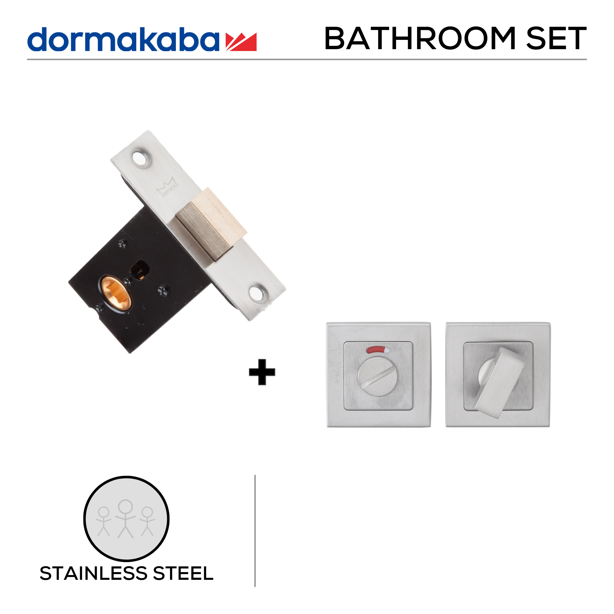 DMWC-SS-008 + DSQ 005, Bathroom, Indicator with Bolt, Stainless Steel, DORMAKABA