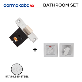 DMWC-SS-008 + DSQ 005, Bathroom Set, Indicator with Bolt, Stainless Steel, DORMAKABA