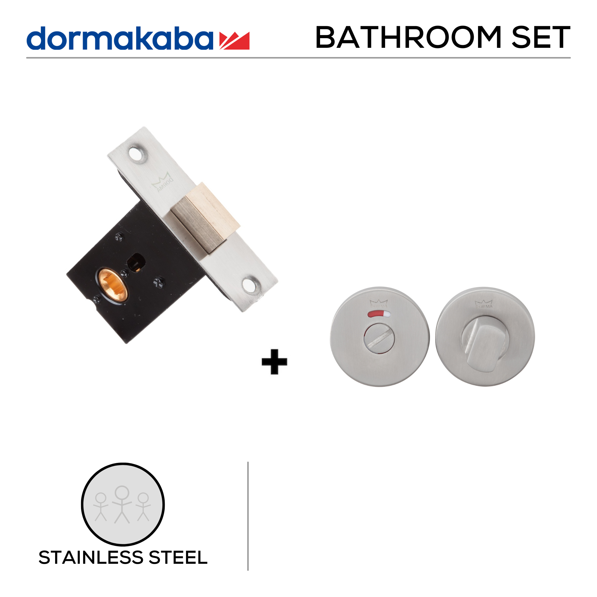 DMWC-SS-008 + DWC 005, Bathroom, Indicator with Bolt, Stainless Steel, DORMAKABA