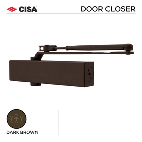 C1610-05-88, Door Closer, RACK & PINION REG ARM DOOR CLOSER WITH BACKCHECK PULL SIDE - DOORS 40-120KG & 850- 1400mm, EN2-EN6,  Fire-Rated, Dark Brown, CISA