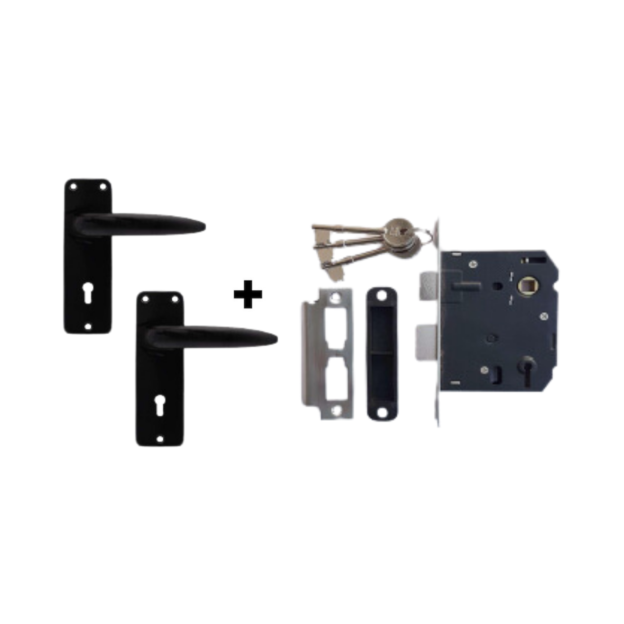 DPS3L SET H1-BL, Lockset, 3 Lever Lockset, Lever Handle, On Plate, Black Plated, CISA