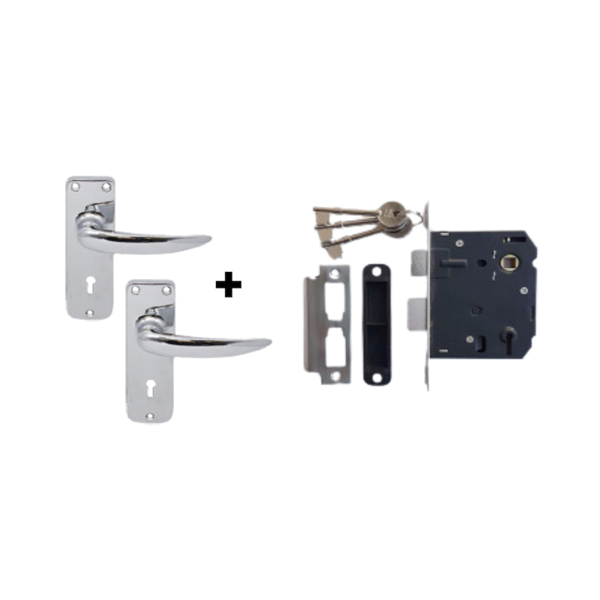 DPS3L SET H1, 3 Lever Lockset, Lever Handle, On Plate, Chrome Plated, CISA