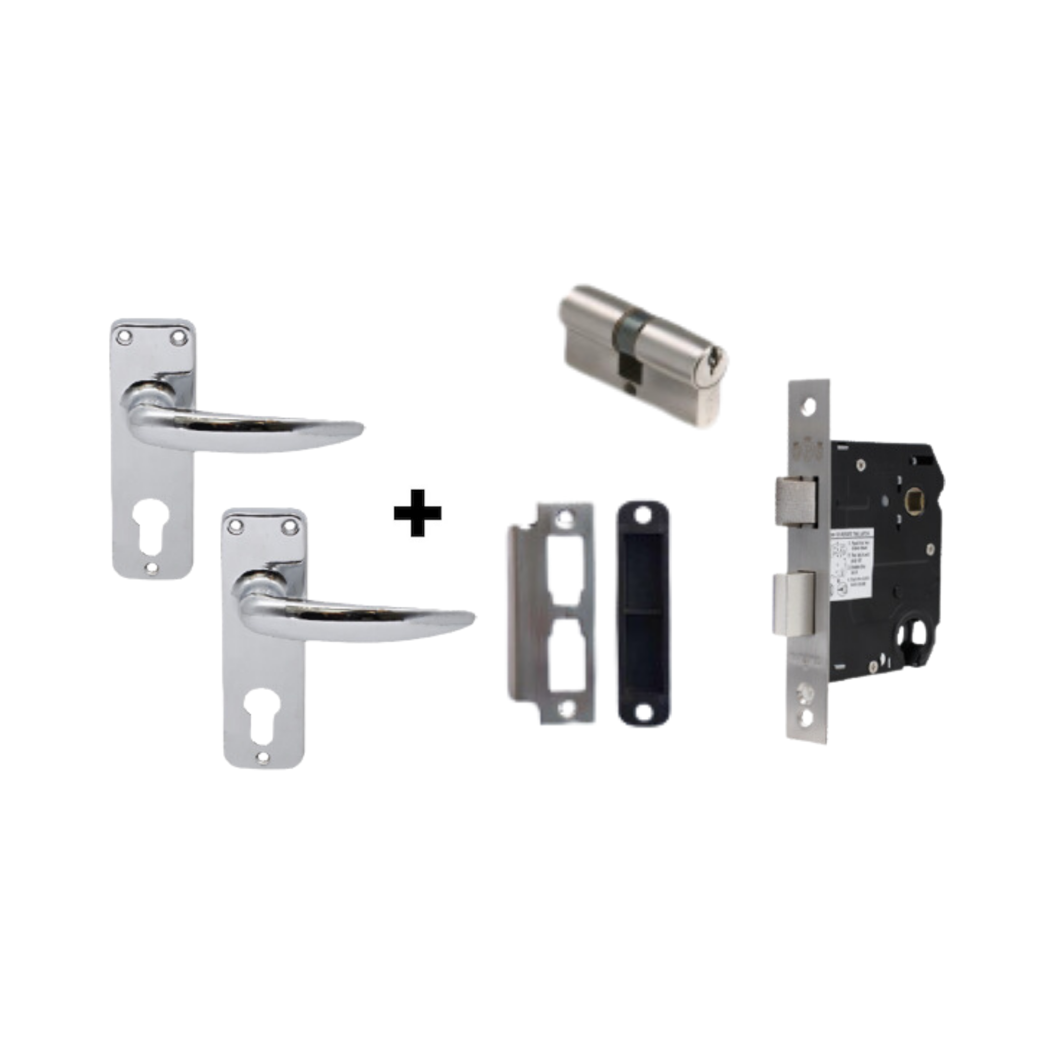 DPS61 57C H2, Cylinder Lockset, Lever Handle, On Plate, Chrome Plated, CISA