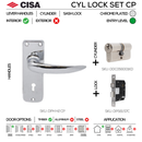 DPS61 57C H2, Cylinder Lockset, Lever Handle, On Plate, Chrome Plated, CISA-1