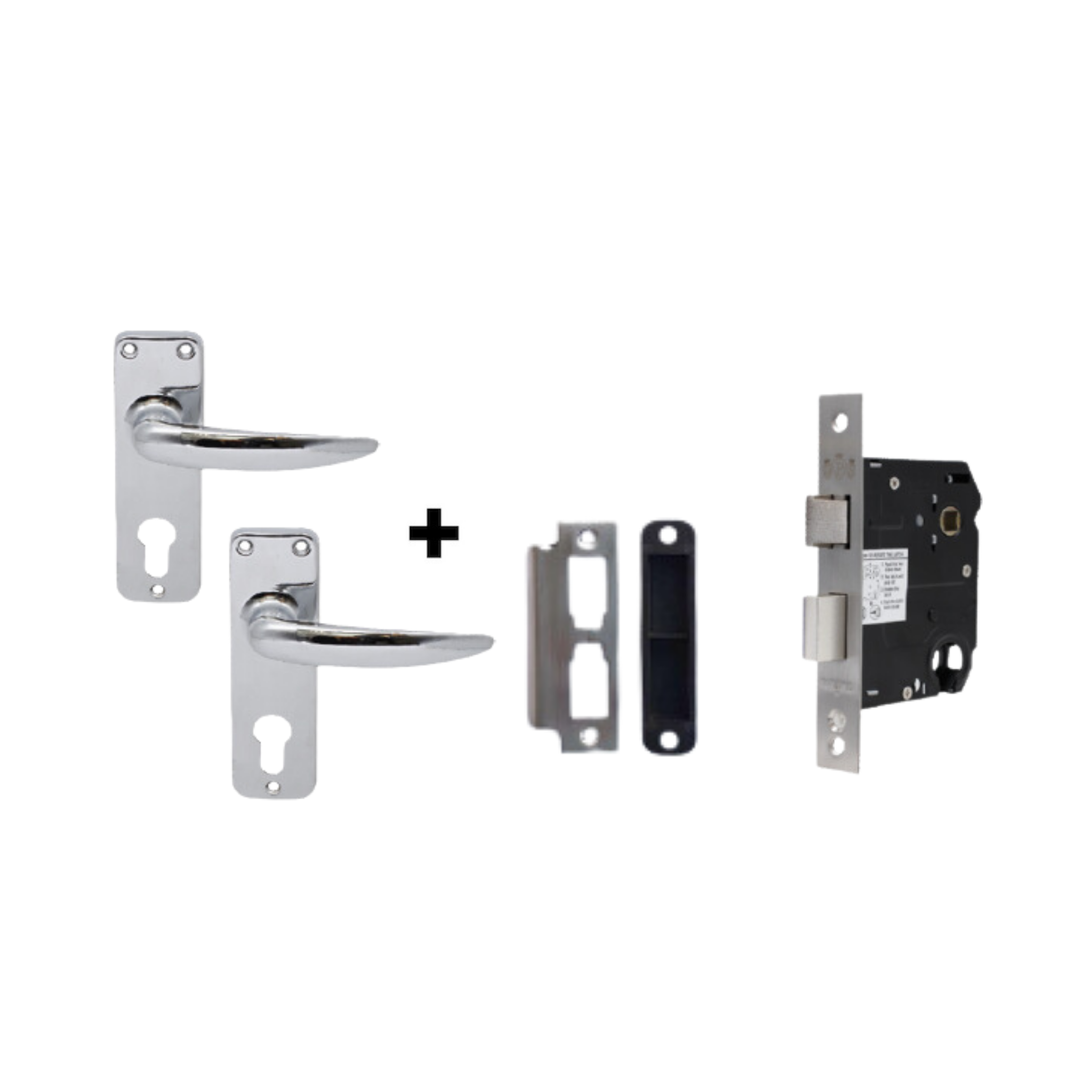 DPS61 57 H2, Lockset, Cylinder Lockset, Cylinder excl, Lever Handle, On Plate, Chrome Plated, CISA