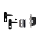 DPS61 57 H2BL, Cylinder Lockset, Cylinder excl, Lever Handle, On Plate, Black Plated, CISA-2