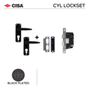 DPS61 57 H2BL, Cylinder Lockset, Cylinder excl, Lever Handle, On Plate, Black Plated, CISA-1