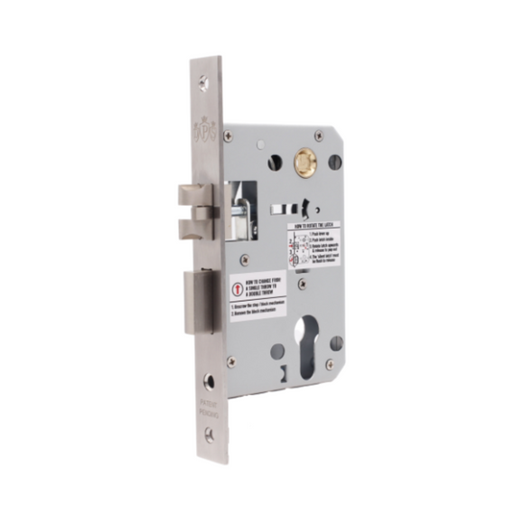 DPS85-57-SS, Latch Lock, 57mm (backset), Stainless Steel, CISA(see below other color options)