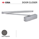 DPS D2 S  B, Door Closer, Sliding Arm, EN2,  Fire-Rated, Matt Black, CISA-1