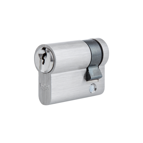 DSC204100 KD, 40.5mm (l), Half, Cylinder, Keyed Different, 5 Pin, Satin Brass, DORMAKABA