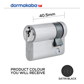 DSC204102 KD, 40.5mm (l), Half, Cylinder, Keyed Different, Satin Black, DORMAKABA